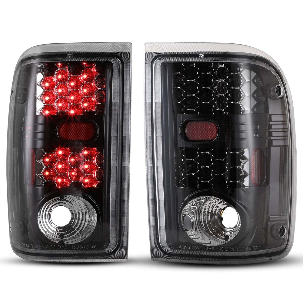 Black LED Tail Light Set With Clear Lens For 2001-2005 Ford Ranger