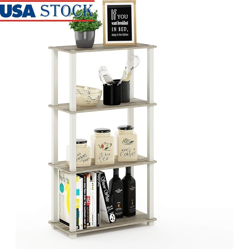 Durable Wood Bookshelf Open Storage Unit Living Room Office Easy Assembly New