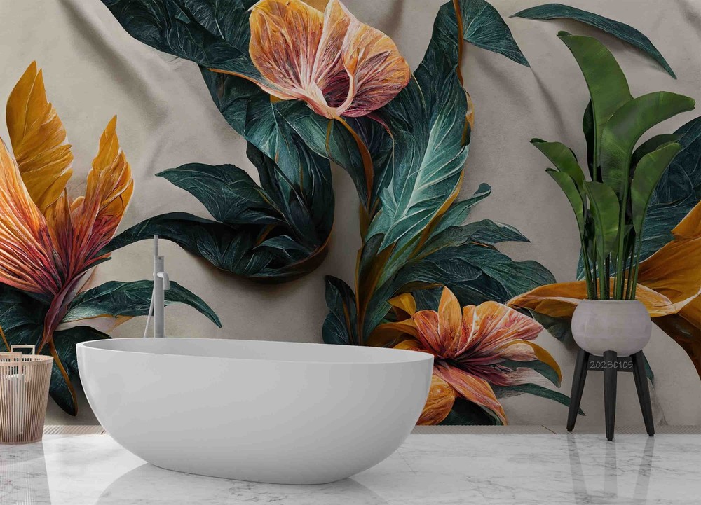 3D Plant Leaves Illustration Wall Murals Wallpaper Murals Wall Sticker