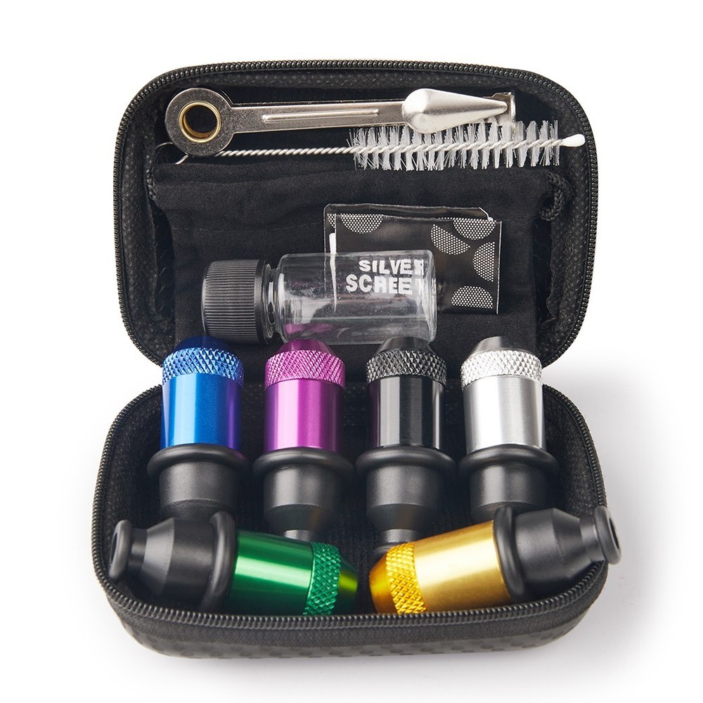 6 Pc Sneak a Toke Mini One Hitter Metal Tobacco Portable Smoking Pipe With Tools