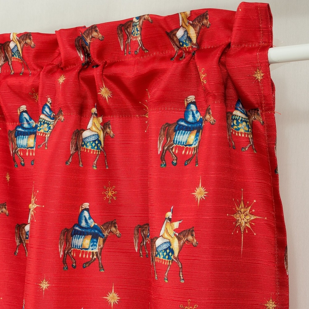 Festive Three Kings Holiday Kitchen Curtain