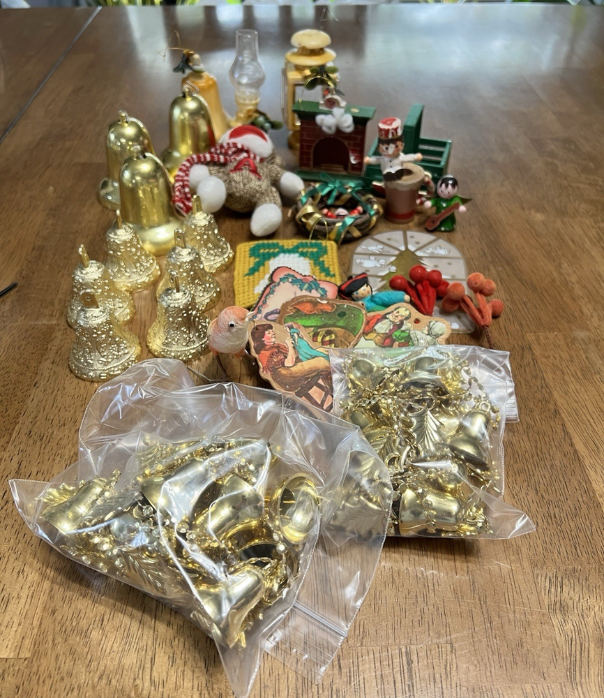 Vintage Christmas Ornaments Items For Crafting Packages Wreaths Lot of over 45