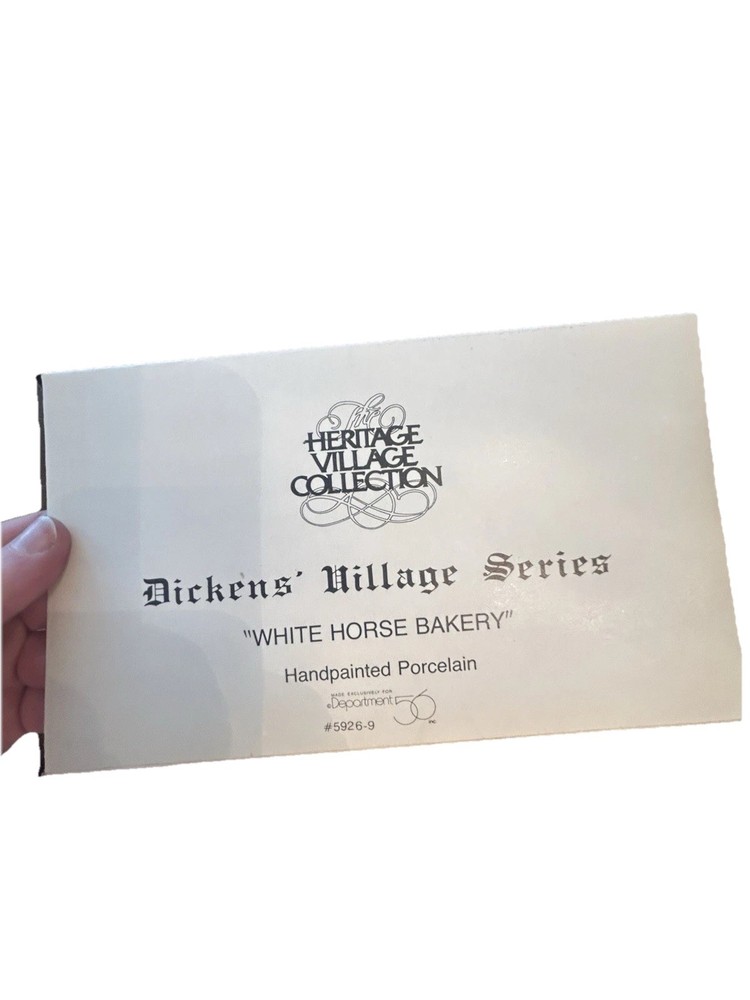 Dept 56 Dickens Village White Horse Bakery Collectible Figurine With Box