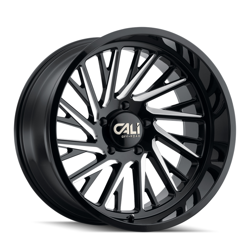 Set of 4 - CALI OFF-ROAD PURGE 9114 GLOSS BLACK MILLED 22X12 6-139.7 -51MM 106MM