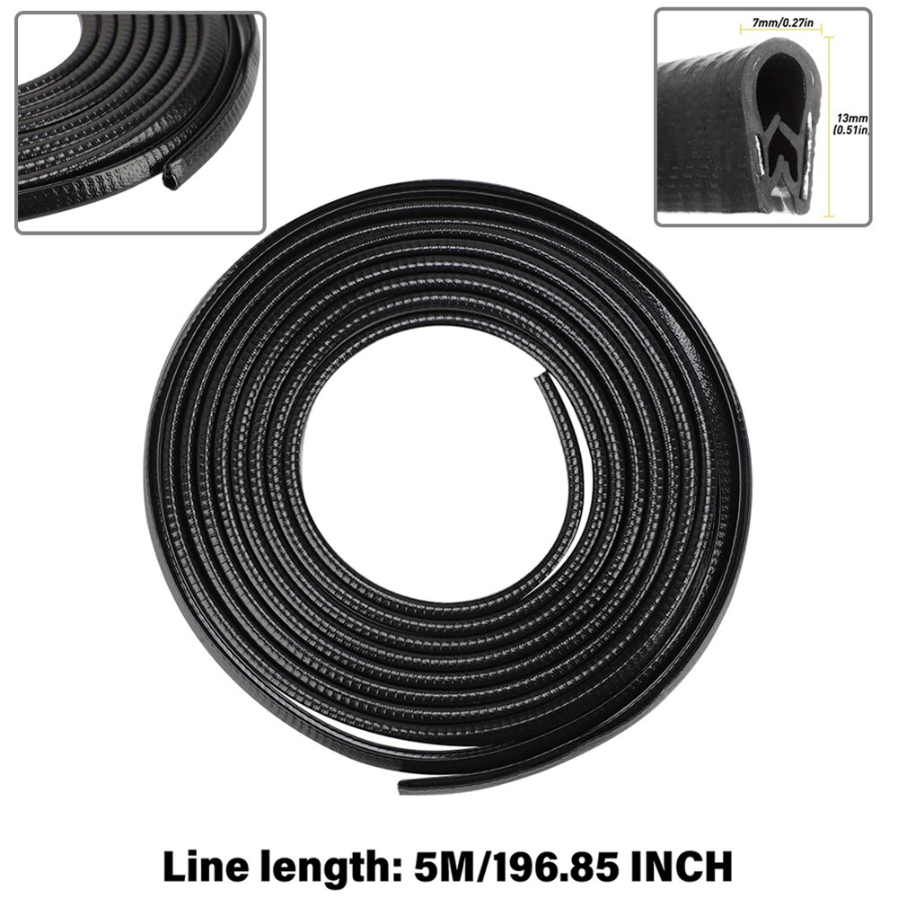 16FT 5M Car Door Edge Guard Rubber Seal Trim Weatherstrip Lock Protector