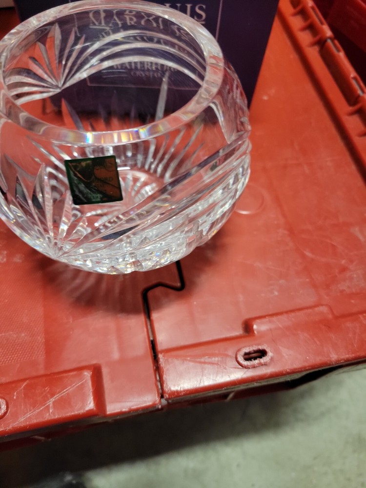 Marquis by Waterford Crystal Rose Bowl Globe Vase 5.5x6 Inches Discontinued Collectible