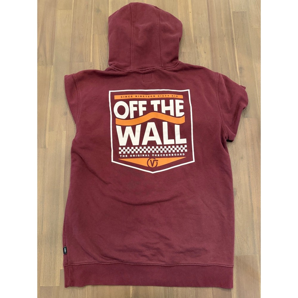 Vans Off The Wall Burgundy Hoodie Pullover Sweatshirt Men's Medium