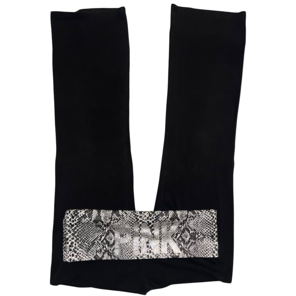 VTG Y2K Victoria’s Secret PINK Snakeskin Bling Foldover Flare Yoga Pants –Size L