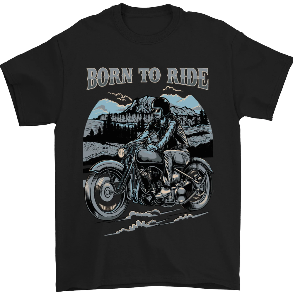 Born to Ride Motorbike Motorcycle Biker Mens T-Shirt 100% Cotton