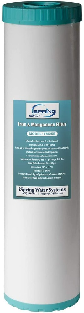 iSpring Whole House Iron Manganese Reducing Water Filter Cartridge 4.5