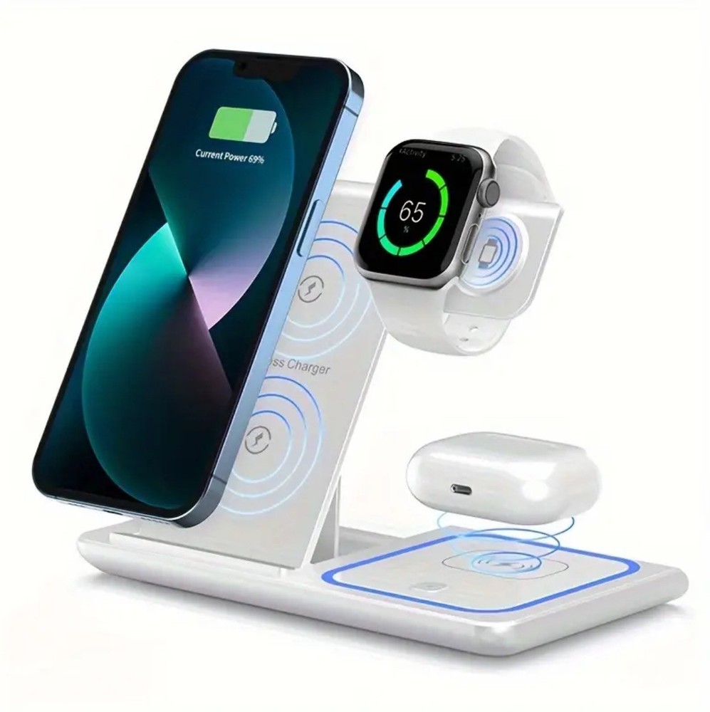 Wireless Charger 3 in 1 for Smartphone Magsafe Apple Watch and Airpods Portable