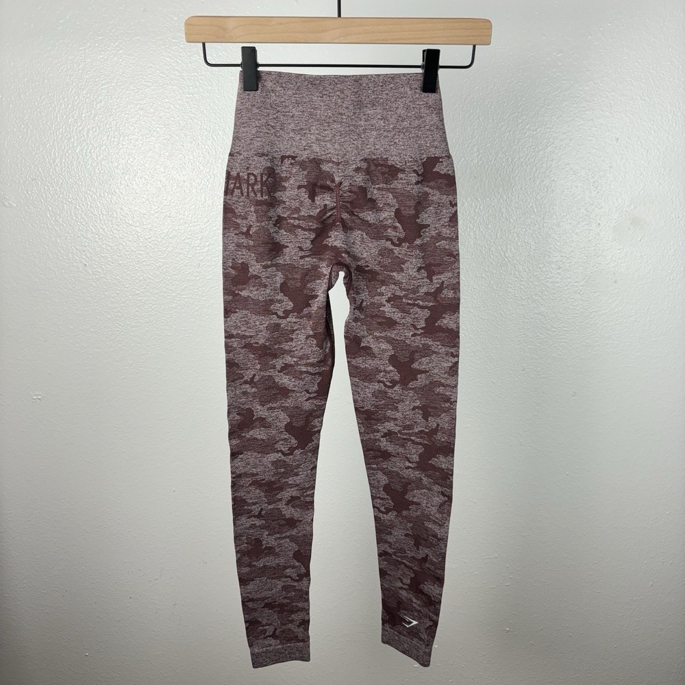 Gymshark Leggings Womens Berry Red Adapt Camo Seamless Yoga Athleisure Small