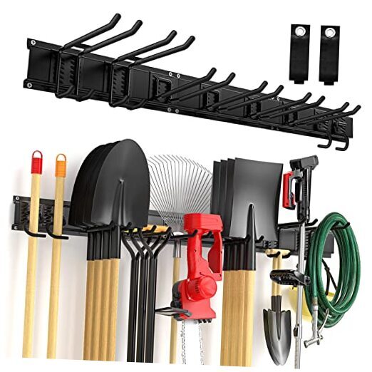 Garage Tool Organizer Wall Mount 11 PCS, Yard Garden Tool Organizer, 48 Inch