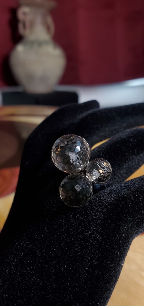 J Crew Ring Silver Tone 7 Sized Disco Ball Statement Ring