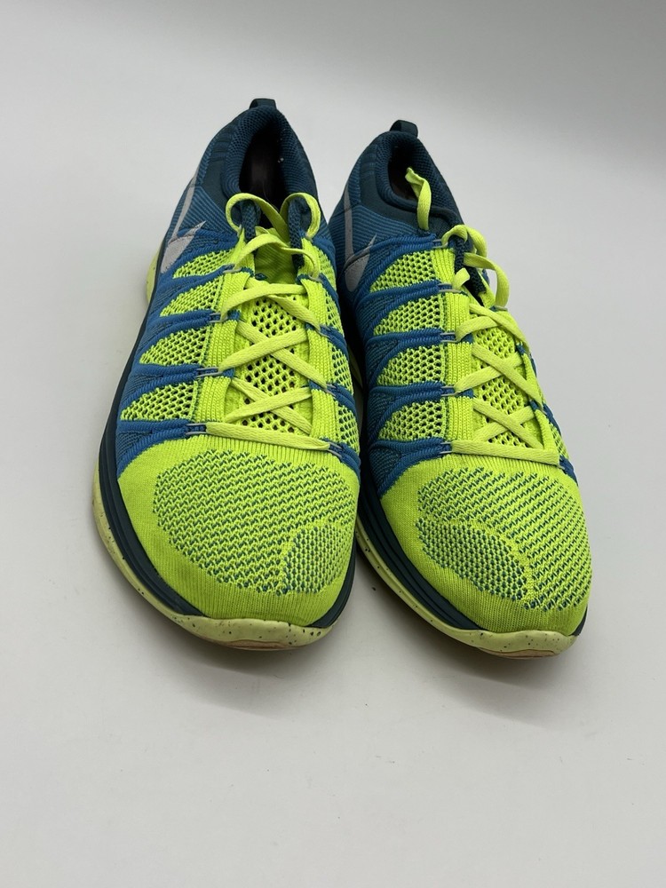 Nike Flyknit Lunar 2 Men’s 11 Blue Green Breathable Running Sneakers 620465-714