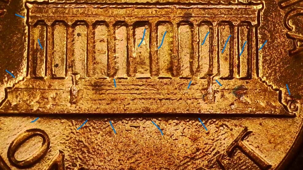 1984 D Lincoln Penny with Strong Doubling & Die Deterioration Code 77