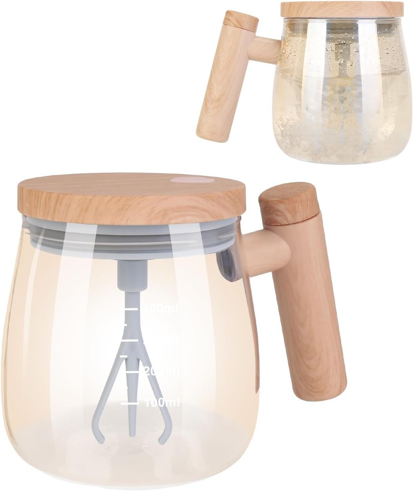 Self Stirring Coffee Mug 13.5oz Gold Milk Mixing Thermal Cup