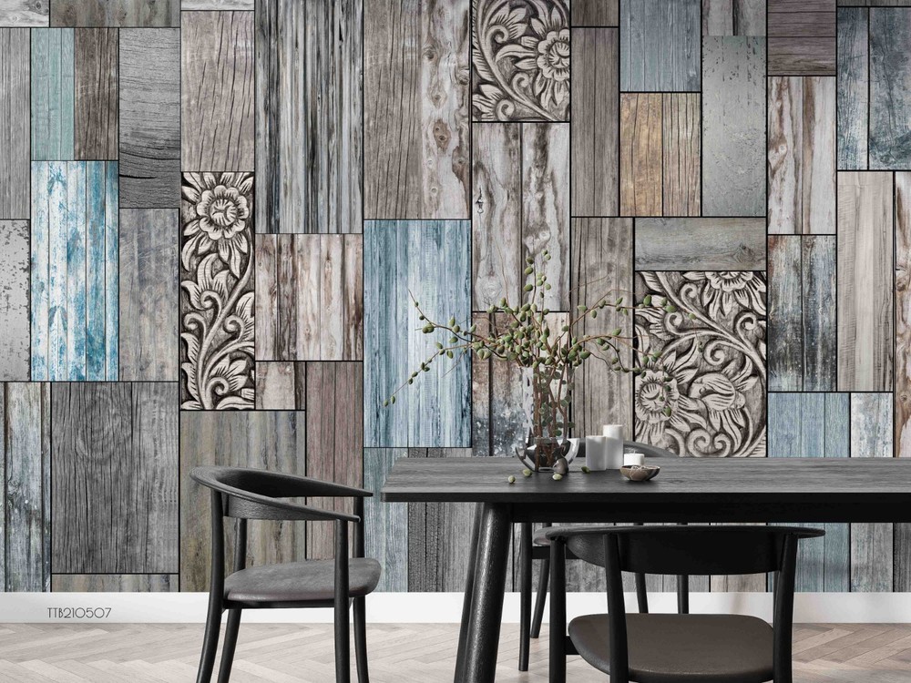 3D Wood Products Texture Wall Murals Wallpaper Murals Wall Sticker