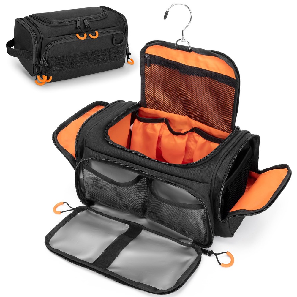 Tactical Hanging Toiletry Bag for Men - Travel Dopp Kit Organizer