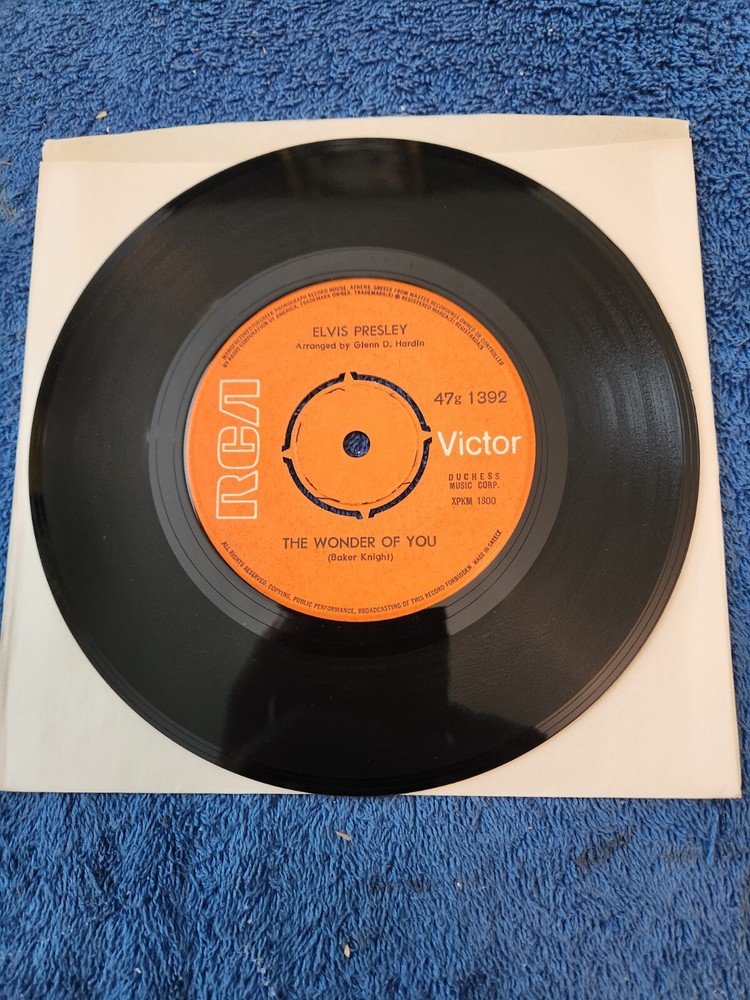Elvis Presley -- The Wonder Of You 45 RPM -- GREECE