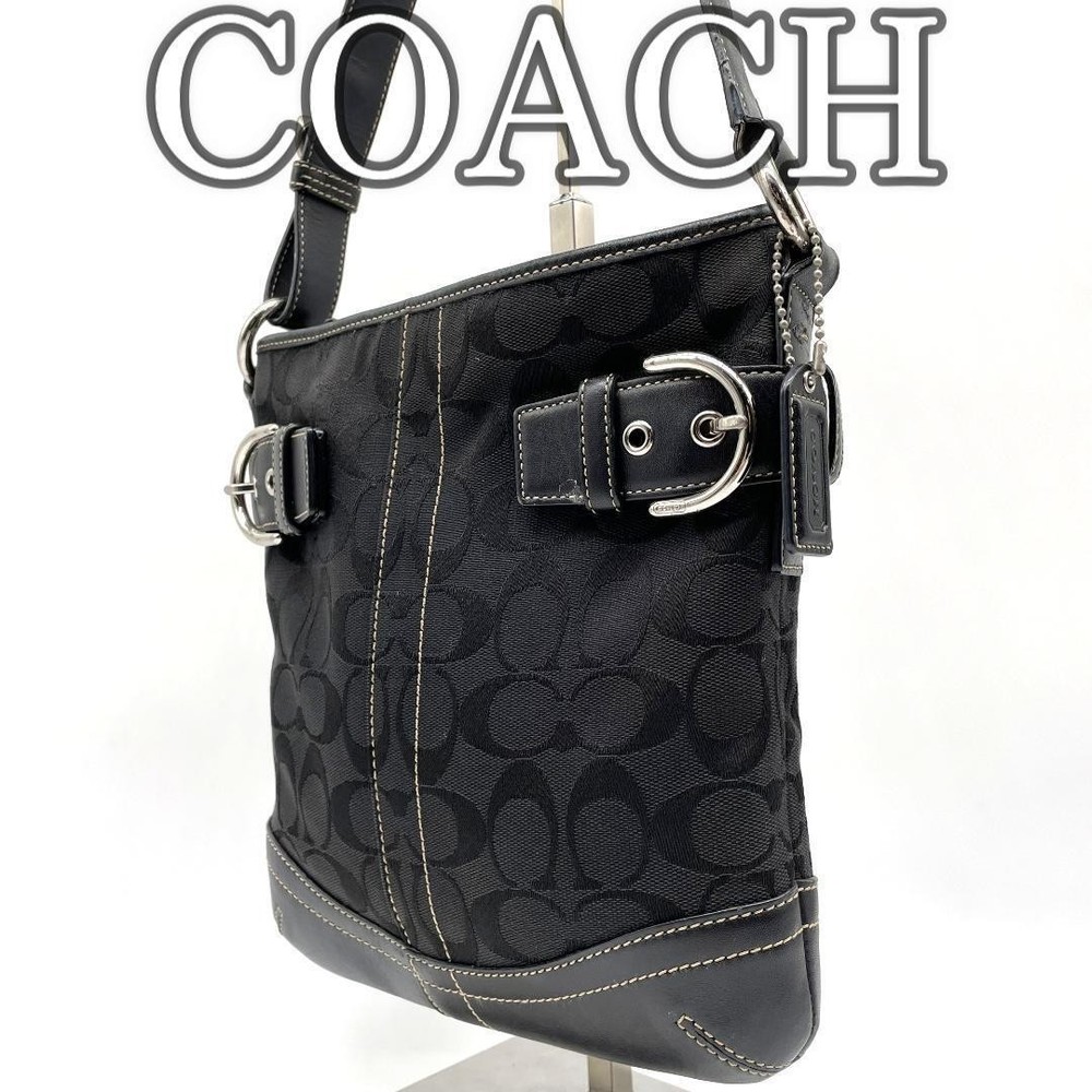 Coach Signature Canvas Shoulder Bag in Black