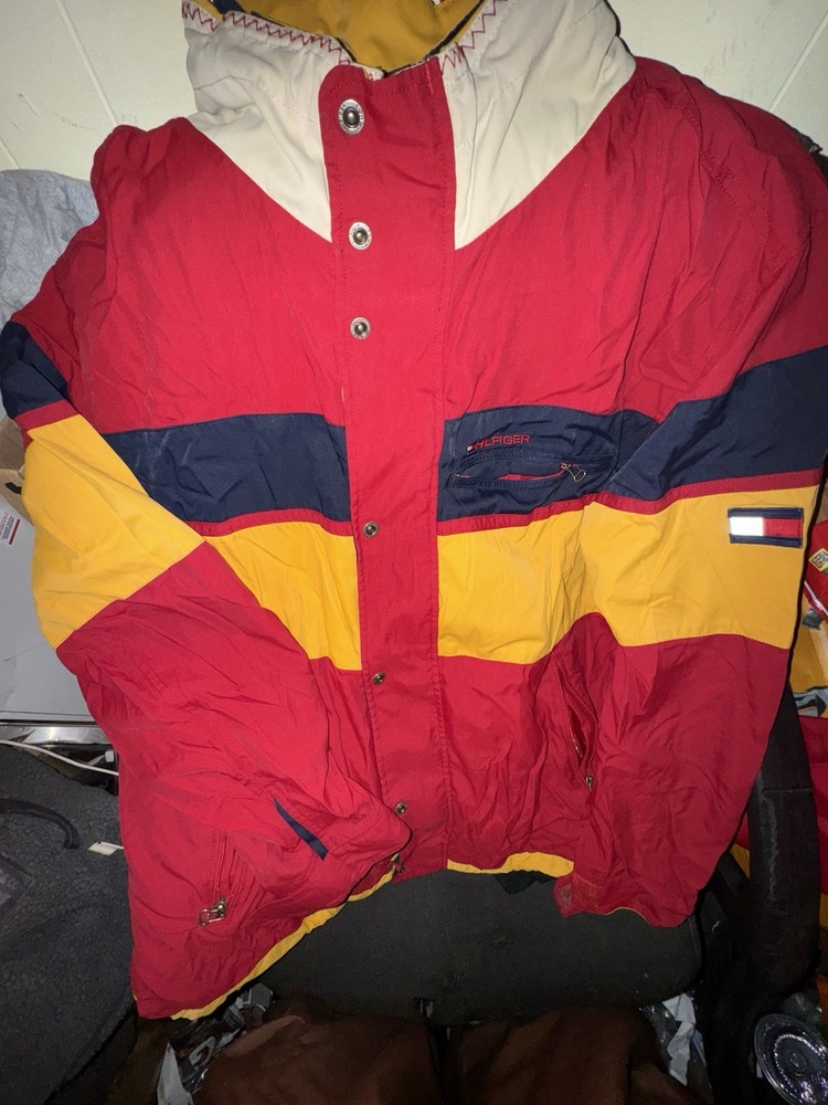 Vintage Tommy Hilfiger Sailing Windbreaker Jacket R,Y,B. RN 77806 Hooded XXL