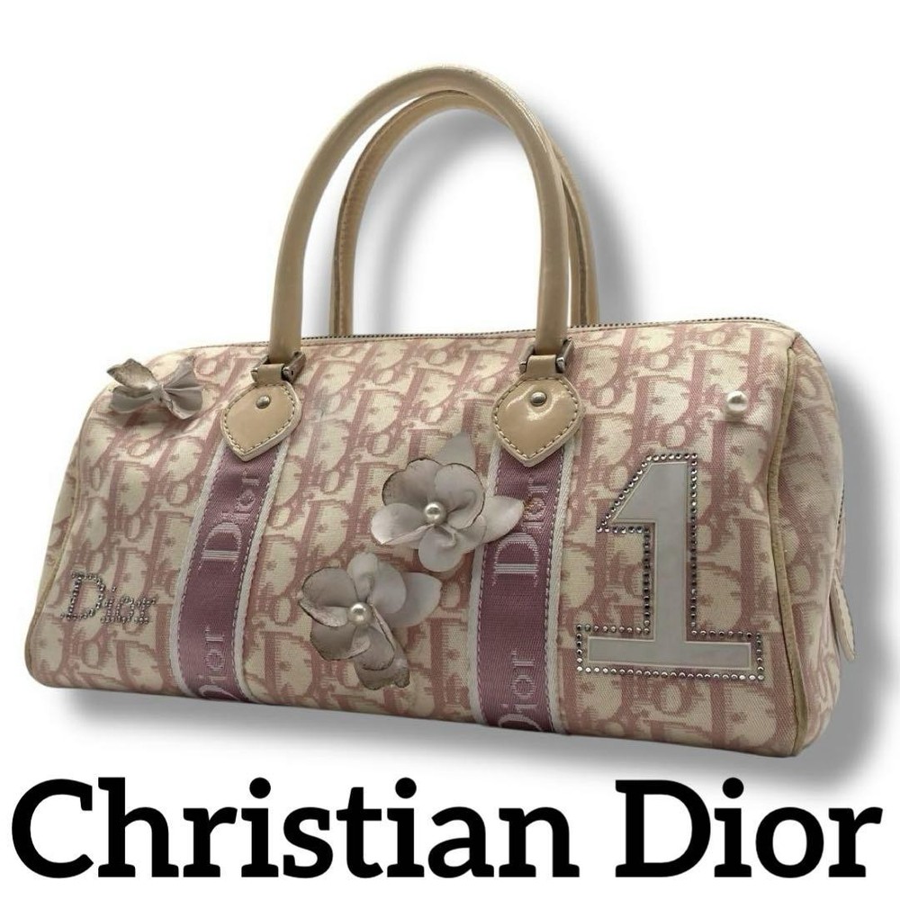 Vintage Dior Trotter Mini Boston Bag in Red Leather Pre-Owned Chic