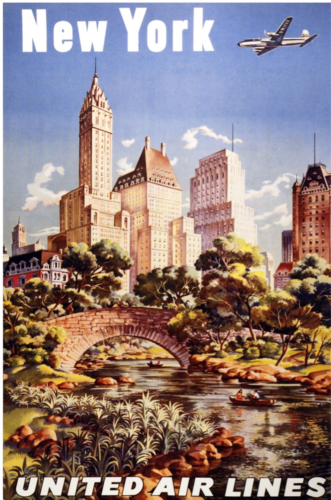 Aviation Vintage Decoration  Design Poster print.NEW YORK.Home art Decor 1008i