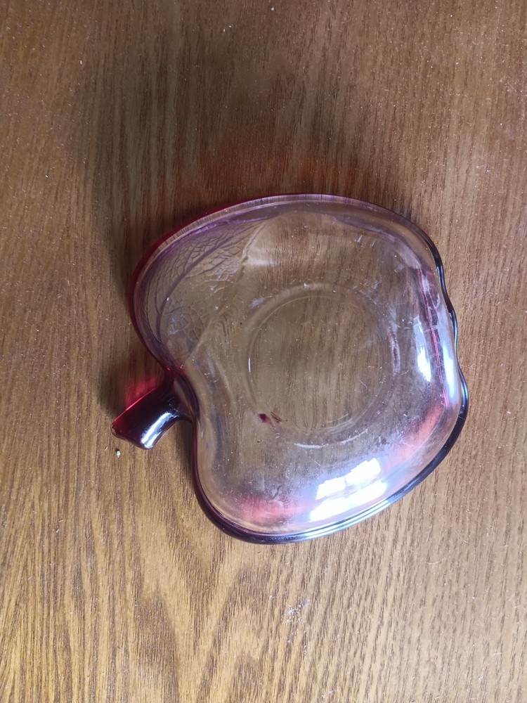 Apple Glass Ruby Rim Bowl Elegant Drinkware