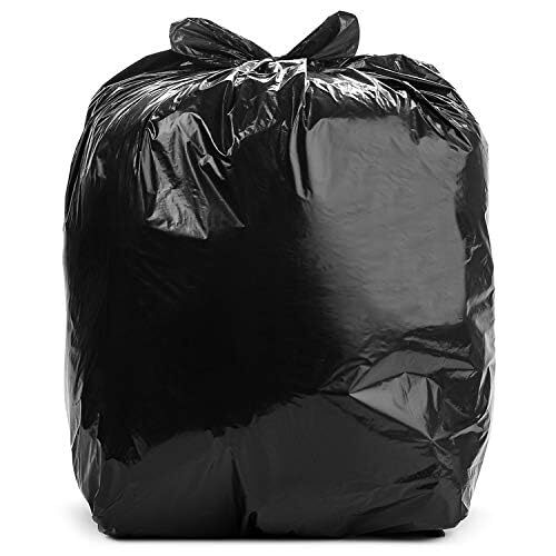 Aluf Plastics 55-60 Gallon 1 MIL Black Heavy Duty Garbage Bags - 38