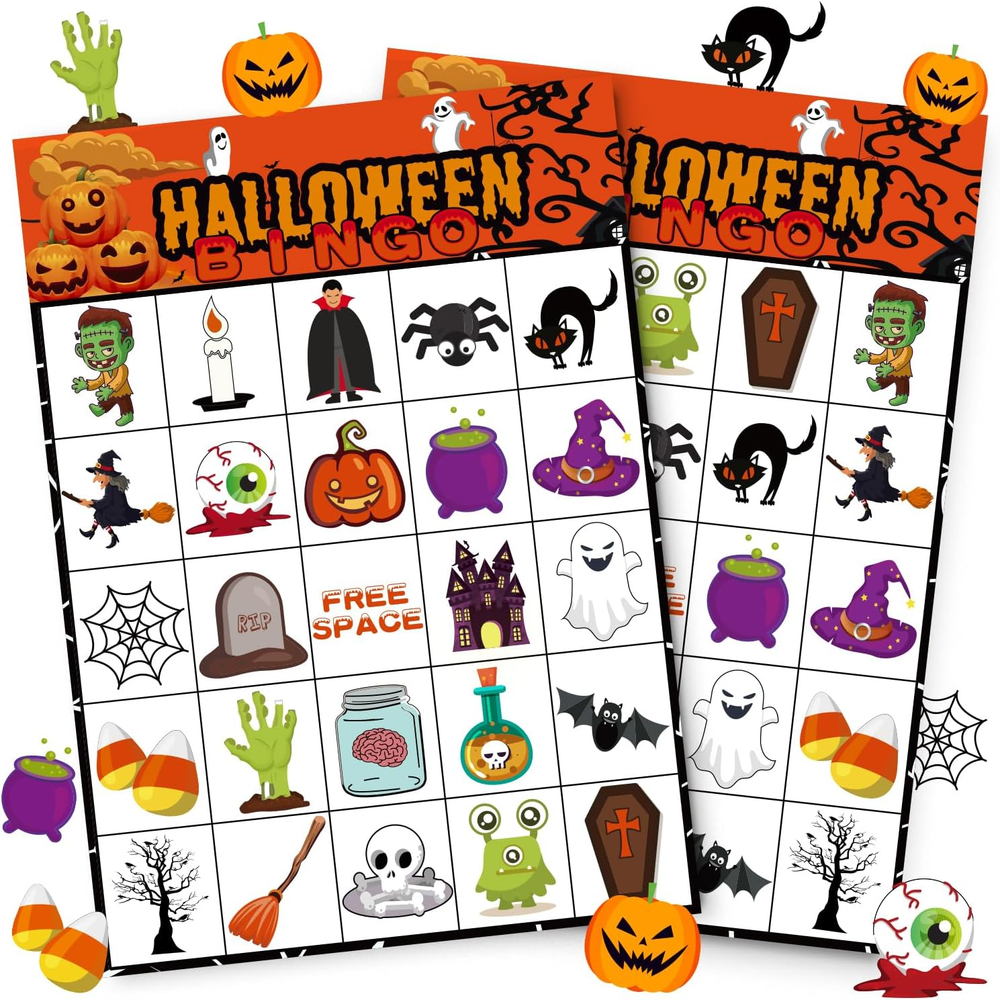 40 Players Halloween Bingo Game Cards - Hallowmas Goodie Bags Stuffers Gifts for