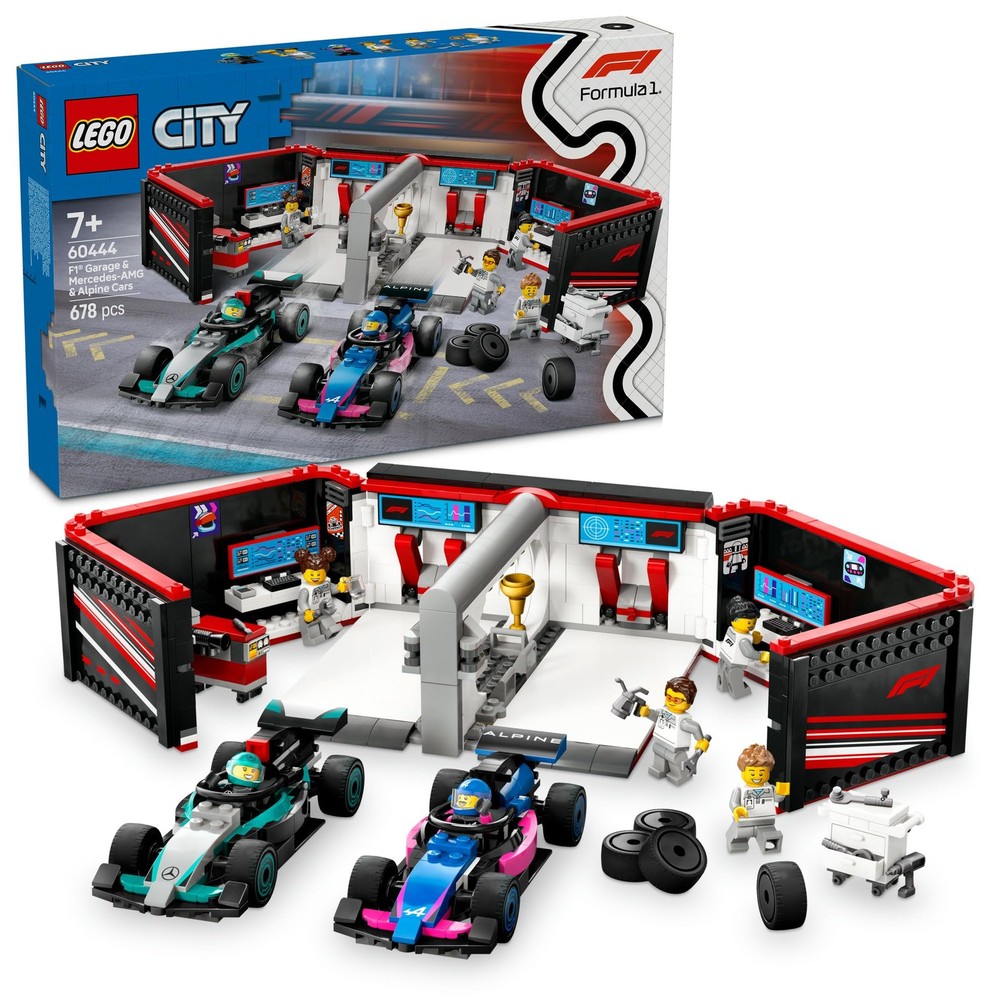 LEGO City F1 Mercedes-AMG & Alpine Race Car Garage 60444 Building Set