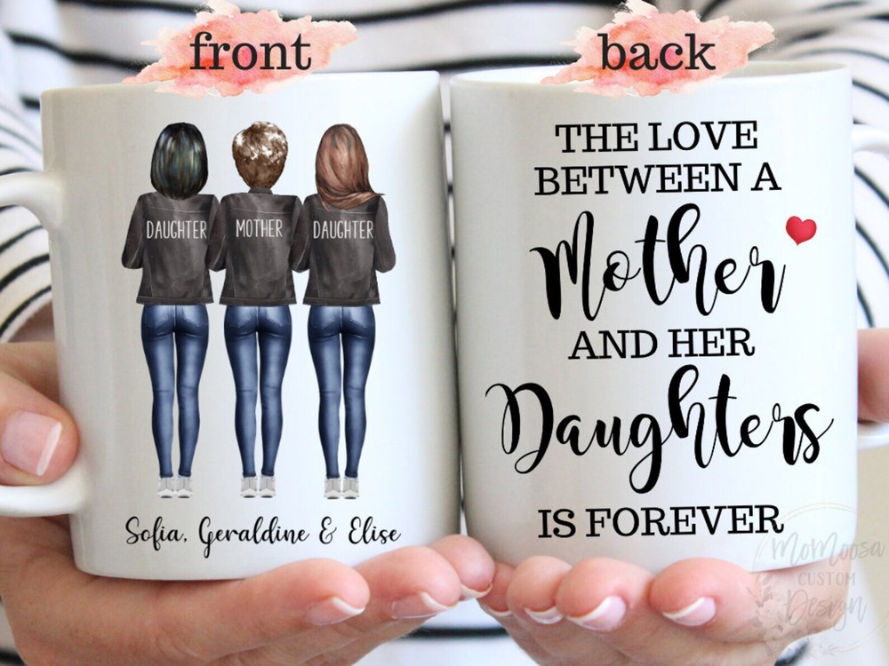 Mother And Two Daughters Coffee Mug Mother's Day Gift From Daughter Best Mom
