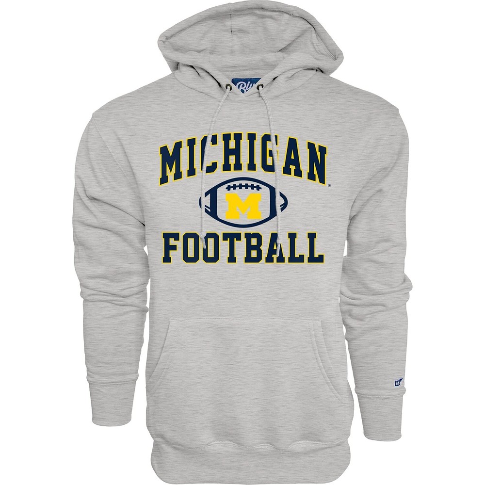 Men's Michigan Wolverines Hoodie Gray Football, Grey, XX-Large
