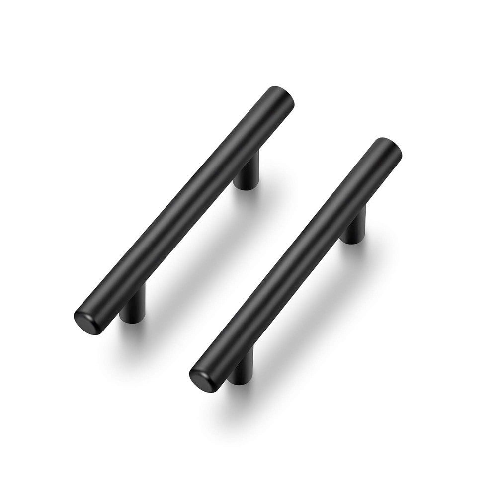 24 Pack 6 inch Cabinet Pulls Matte Black Stainless Steel Kitchen Cupboard Han...