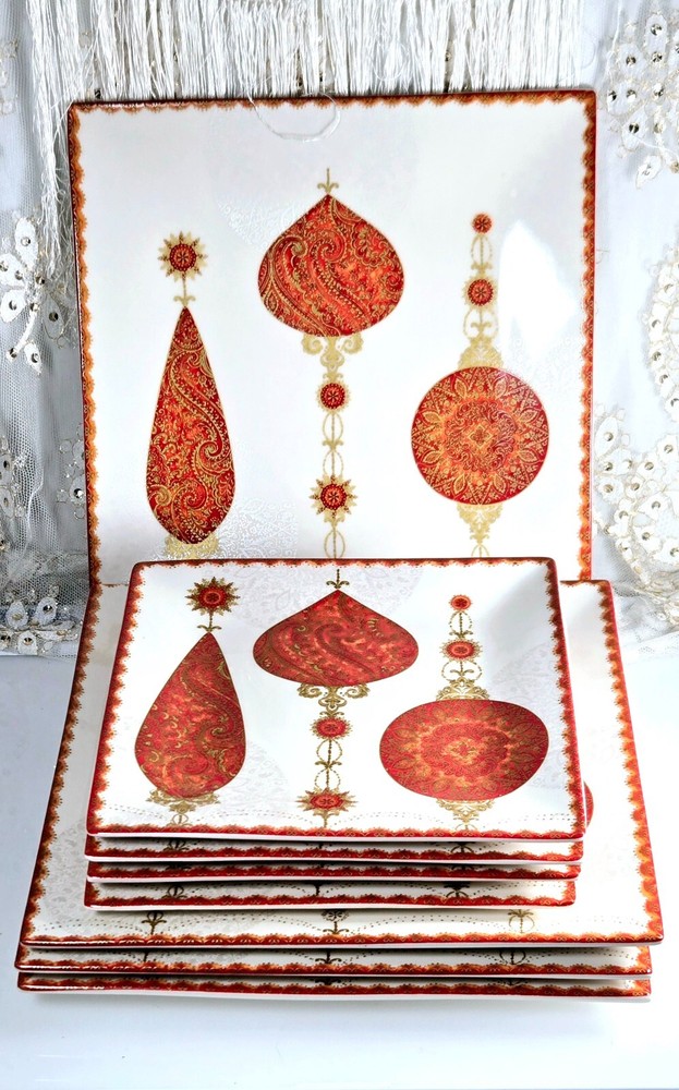 222 Fifth Constantina Red Porcelain 4 - 10.25