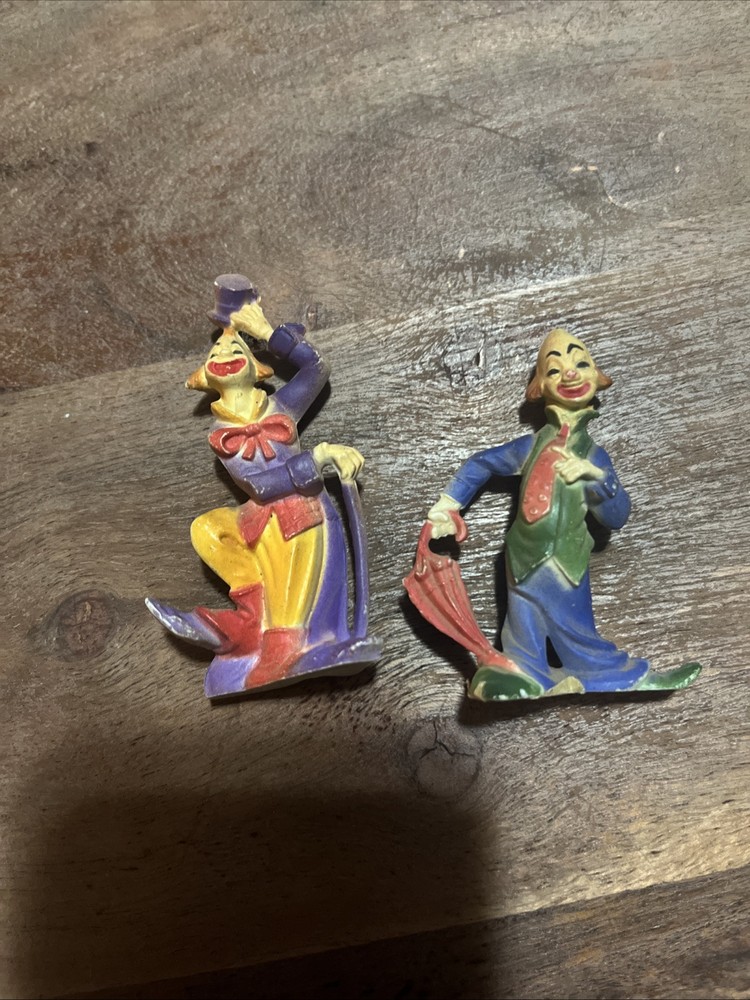 Hand Painted Mini Circus Clown Figurines 2.5 Inch Cake Toppers
