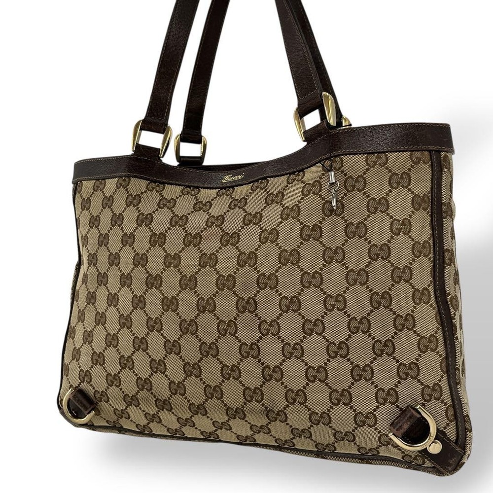 Gucci Abby GG Canvas Tote Bag with Logo Large Capacity for A4 Size