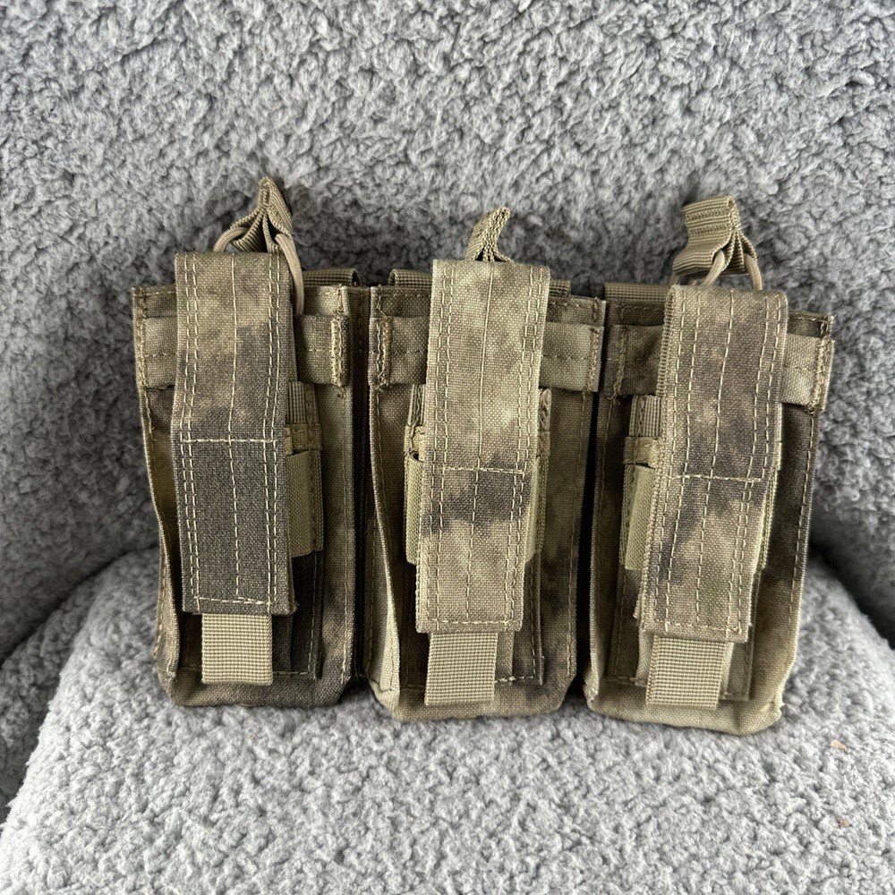 Military Tactical Triple Rifle/Pistol Magazine Pouch Molle Two Layer Mag Pouch