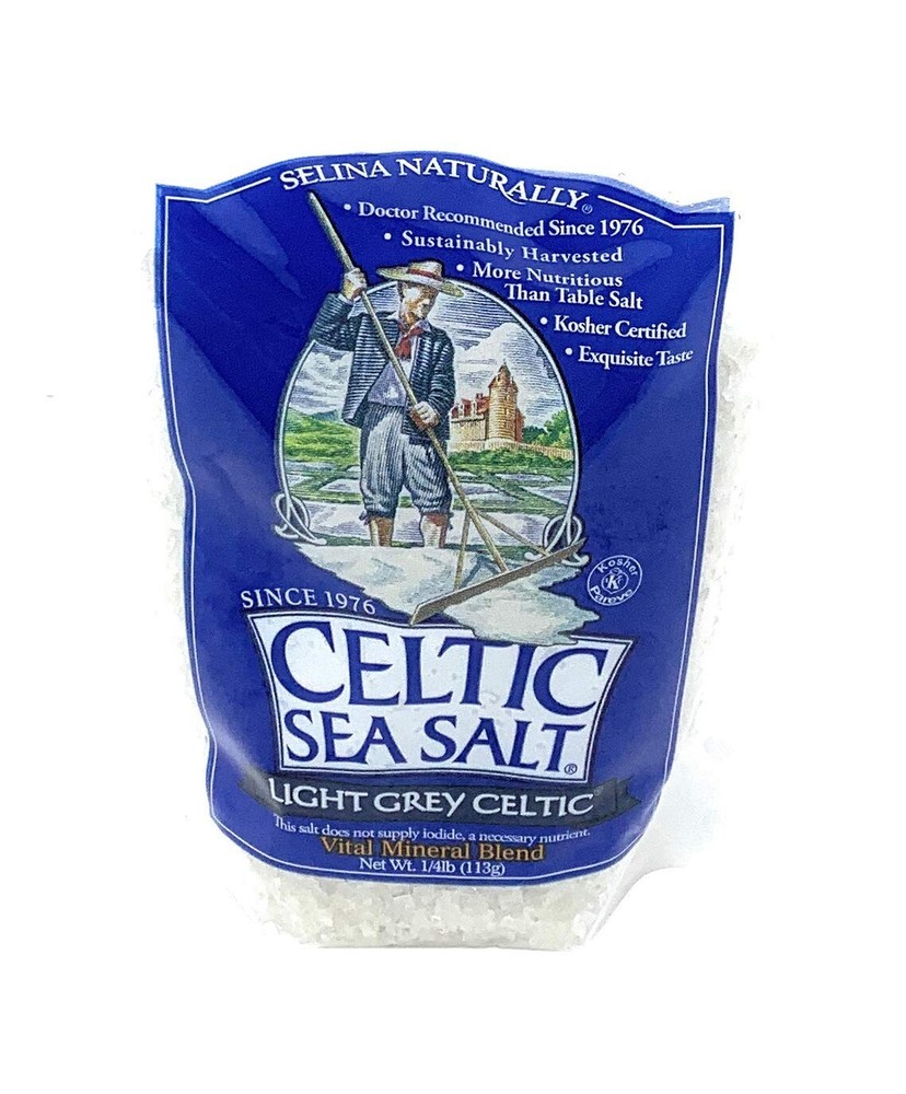 Light Grey Celtic Coarse Sea Salt, 1/4 Pound. Bag