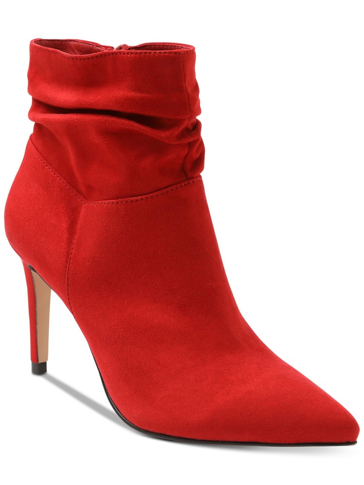 XOXO Womens Red Slouchy At Ankle Taniah Stiletto Zip-Up Dress Booties 9.5 M