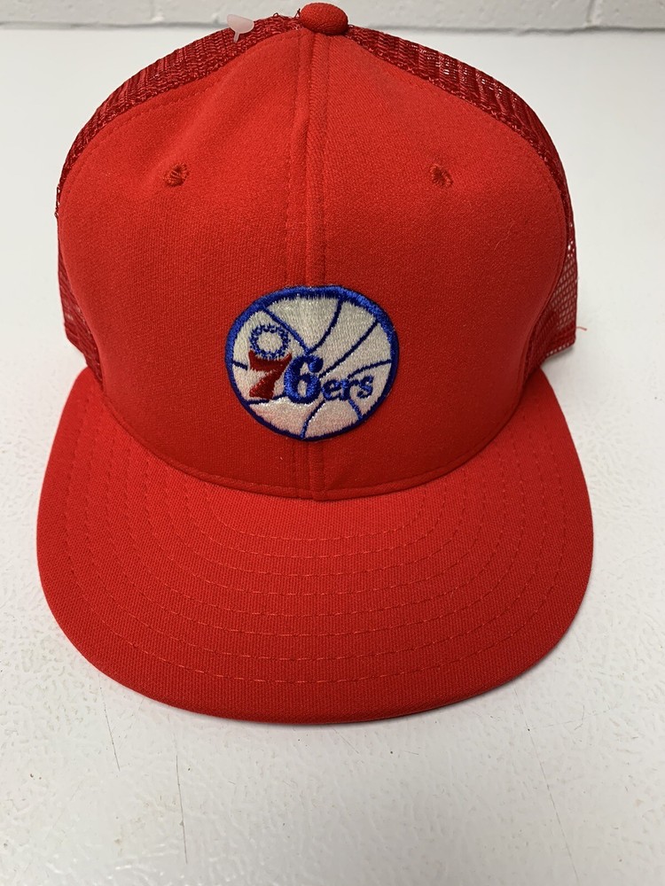 philadelphia 76ers vintage snapback hat-old school trucker-nba 1990'S