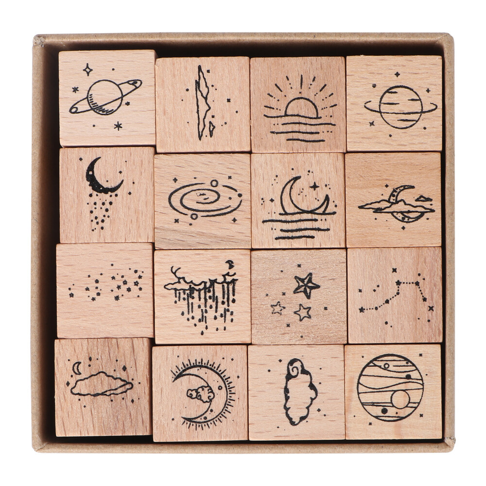 DIY Scrapbook Star Stamp Set - Handmade Rubber Stamps for Arts & Crafts