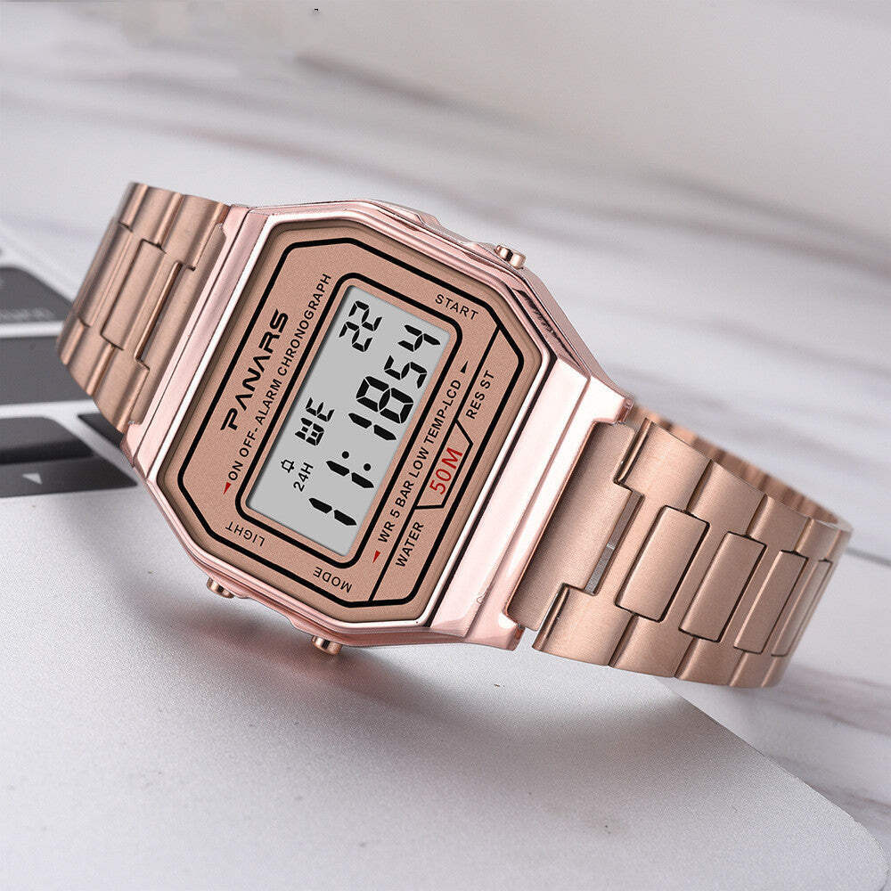 Casual Retro Blue & Rose Gold Luminous Small Watch with 50m Water Resistance
