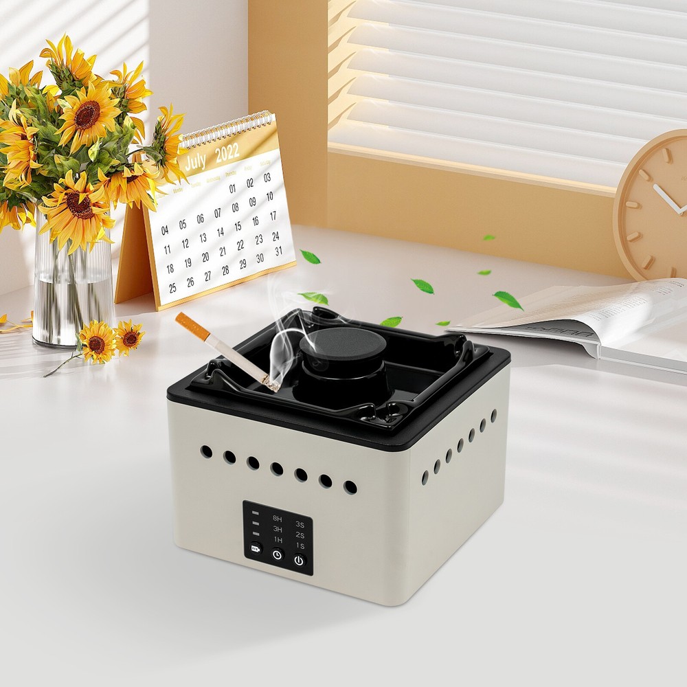 Black 2 in 1 Multifunctional Smokeless Ashtray,Purifier Ashtrays with Filter NEW