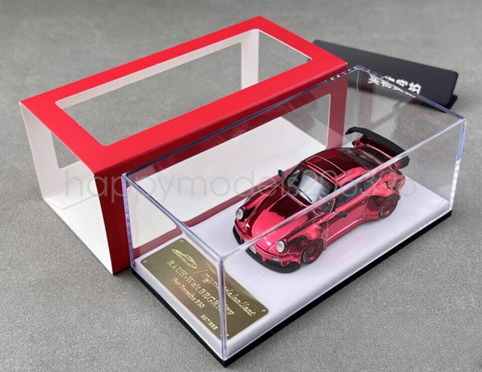 MC 1:64 Scale Plating Red RWB 930 Classic Racing Sports Diecast Metal  Model