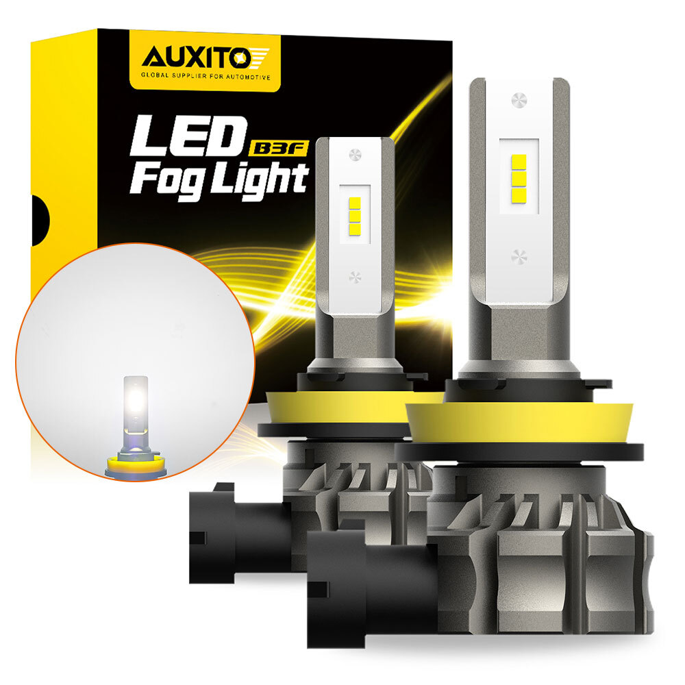 2Pcs AUXITO H8 H11 H9 Car Fog Lights LED Driving Lamp 6500K White Super Bright