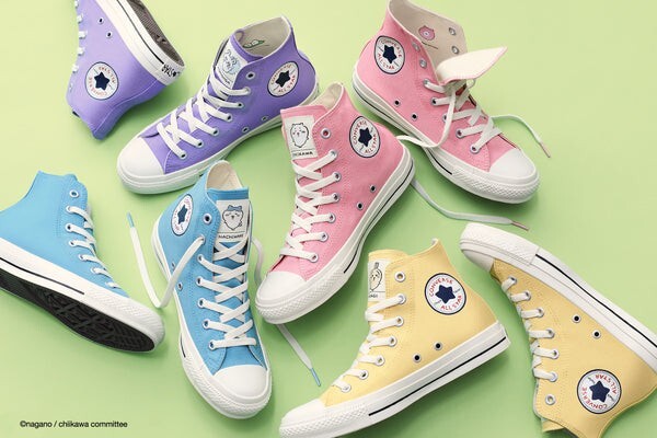 Converse All Star CL HI Chikawa women sneakers in pink and blue canvas