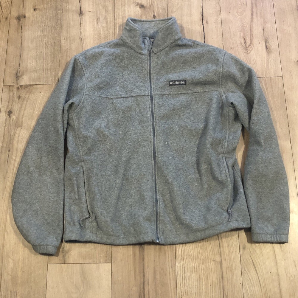 Vintage Columbia Gray Fleece Jacket with Zip Pockets Size XL