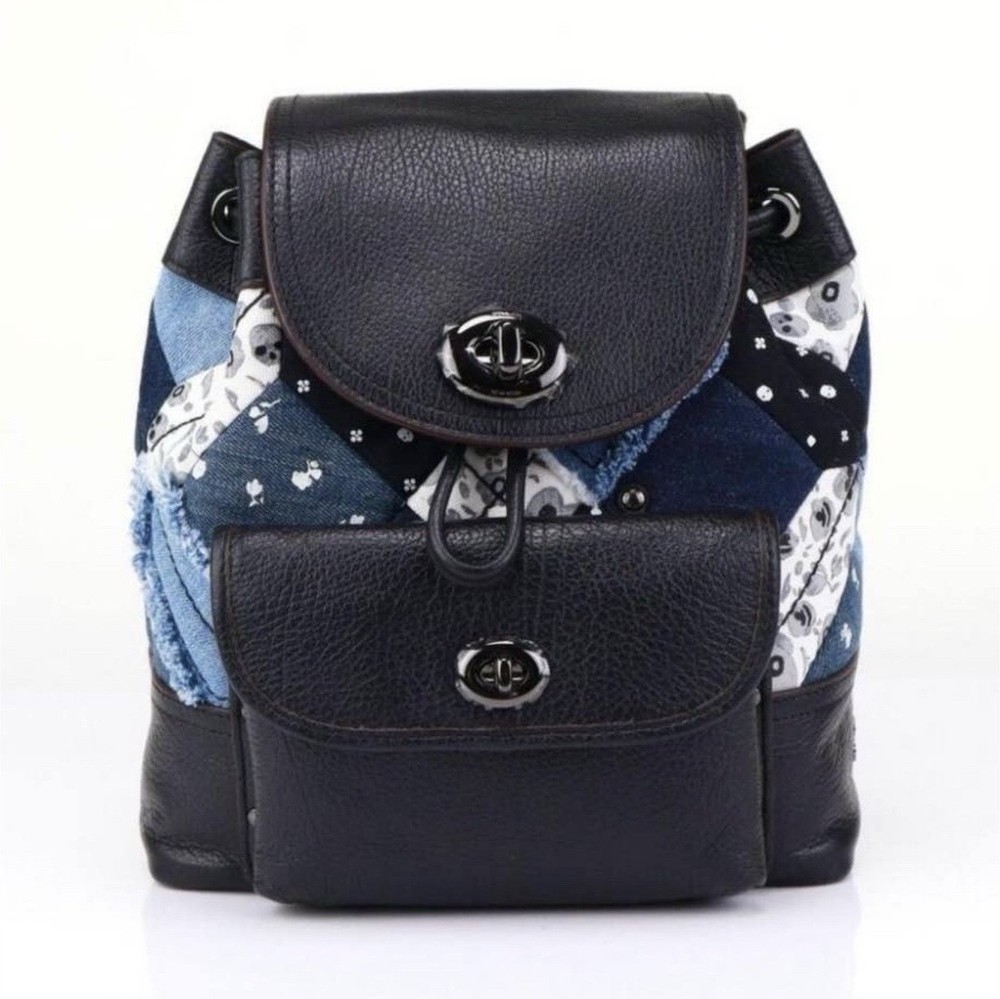 VINTAGE Coach Mini Charlie Leather Backpack with Americana Patchwork.